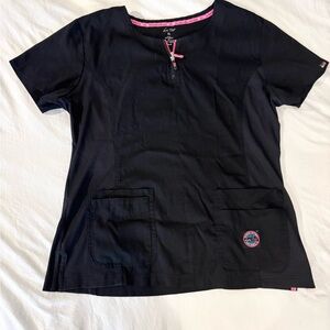 Koi Black and Pink Short Sleeve Top